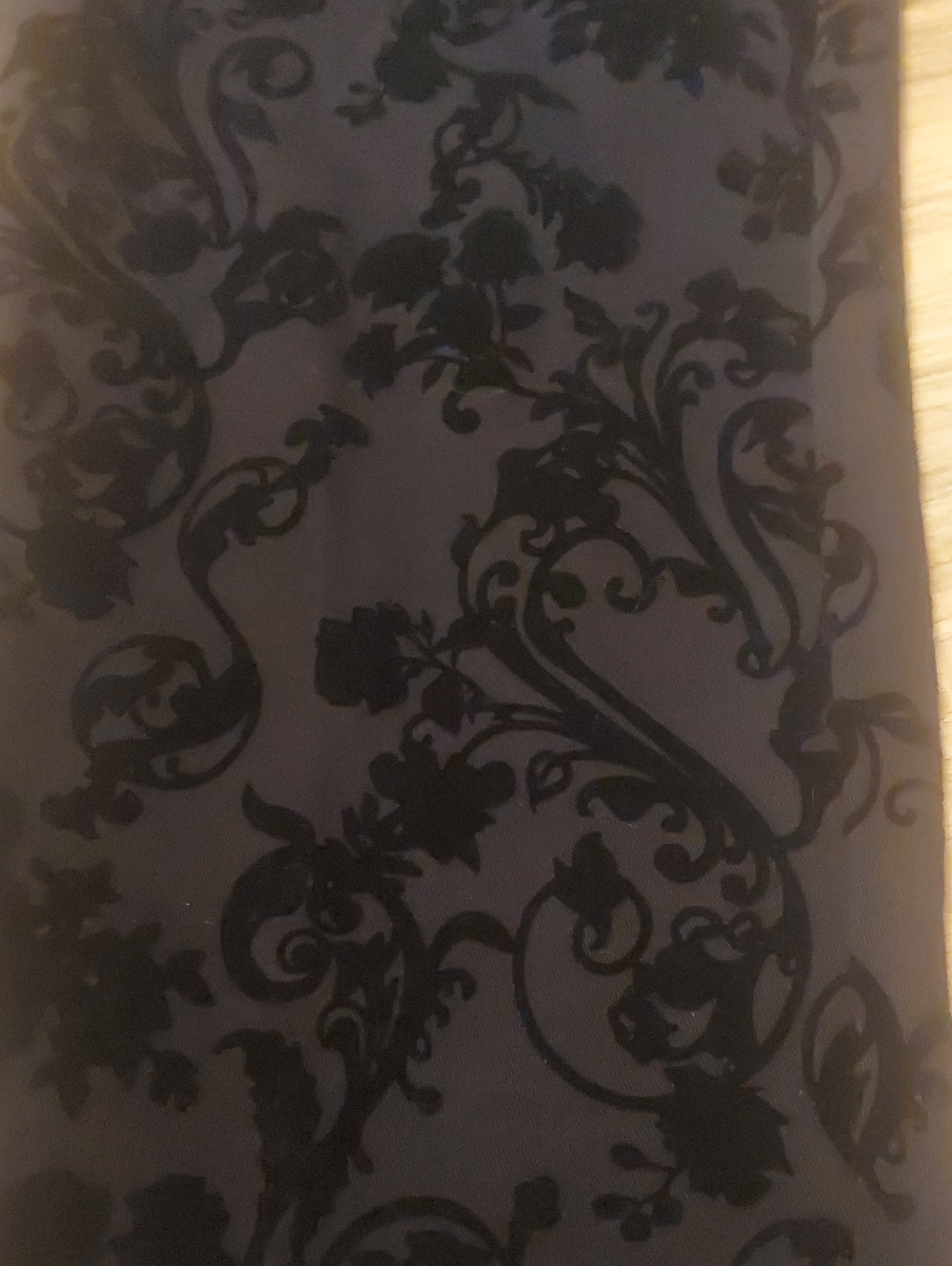 Terra & Sky Black Velvety Floral Pull On Leggings Plus Sz 1X 16W-18W - Picture 10 of 17